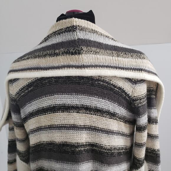 Kensie Melange Striped Waterfall Cascade Open Drape Cardigan Multicolor Sweater - Picture 8 of 12